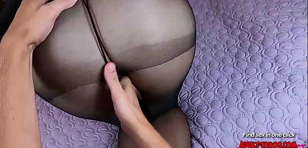  Beautiful Sex In Torn Pantyhose In Doggystyle   Creampie In Tight Pussy